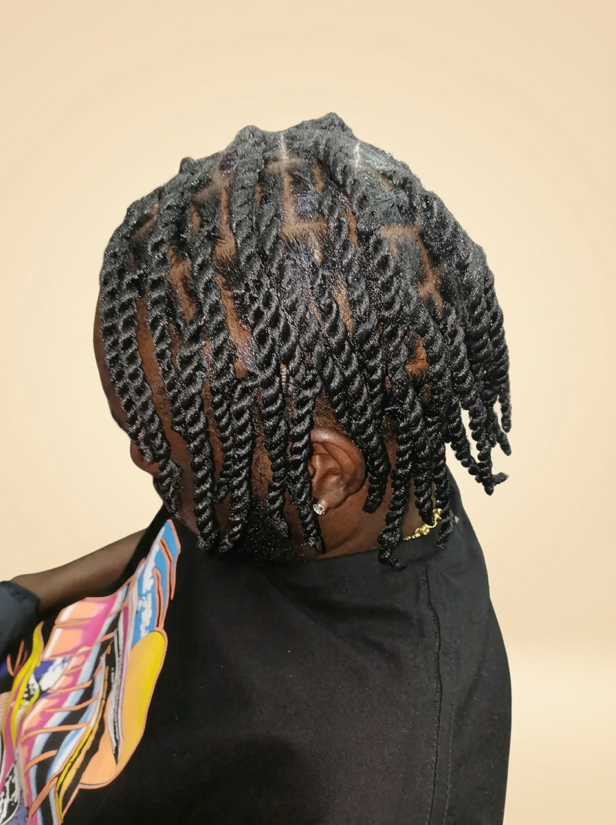 Natural hair two-strand twists